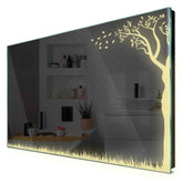 Specchio LED Rettangolare | Controllo tramite interruttore a muro | Luce bianca calda - Reyze Serie Good Vibes Modello 8